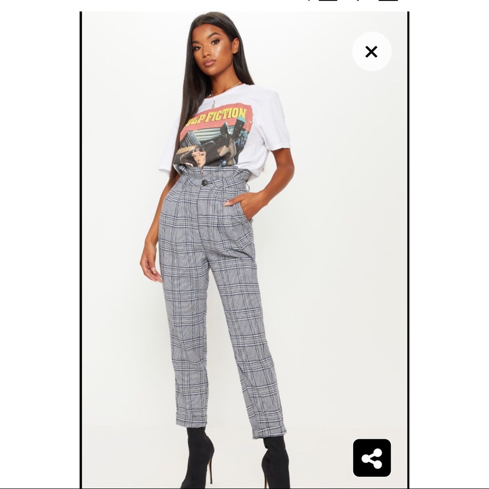 PrettyLittleThing High Waisted Paper Bag Pants
